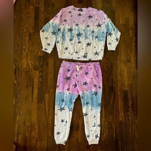 Matching tie-dye sweatsuit